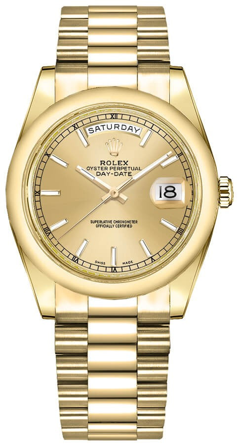 Rolex Day-Date 36 President Bracelet Solid Gold Watch 118208-0062