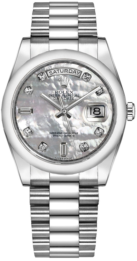 Rolex Day-Date 36 Mother of Pearl Platinum Watch 118206-0045