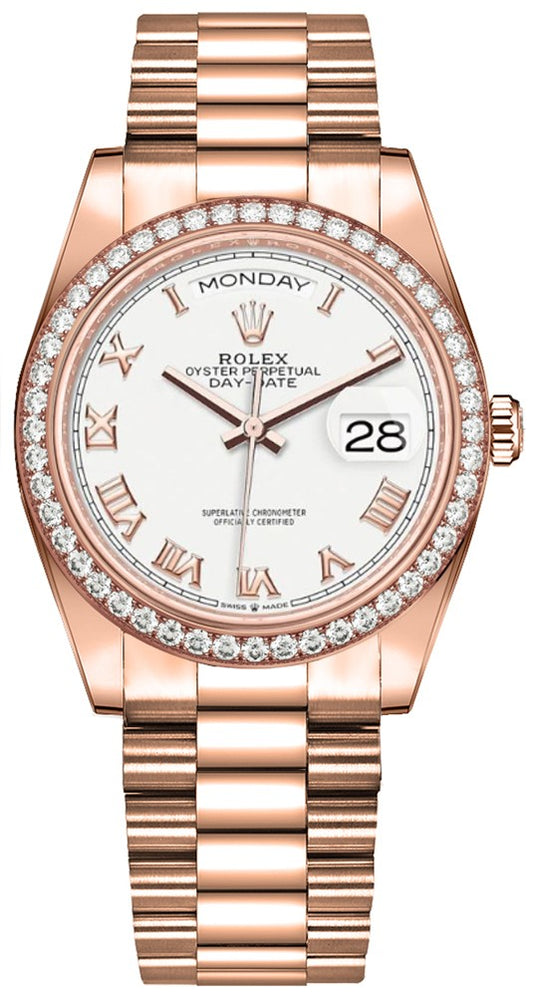 Rolex Day-Date 36 18k Everose Gold Unisex Watch 128345RBR-0054