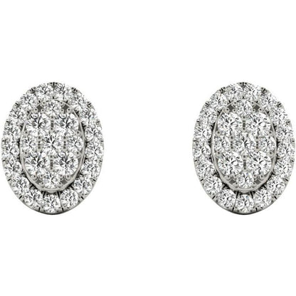 .31 TCW White Gold Diamond Halo Pave Earrings E20237W