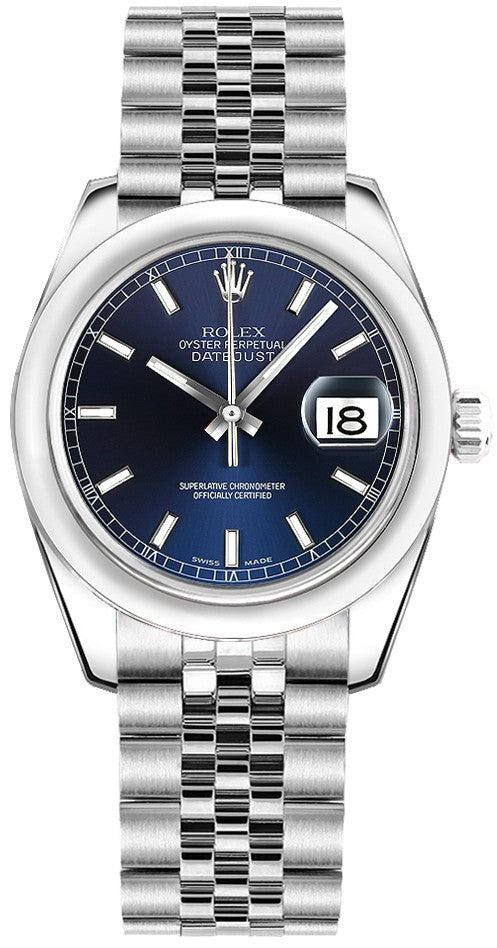 Rolex Datejust 31 Blue Dial Jubilee Bracelet Watch 178240-0026