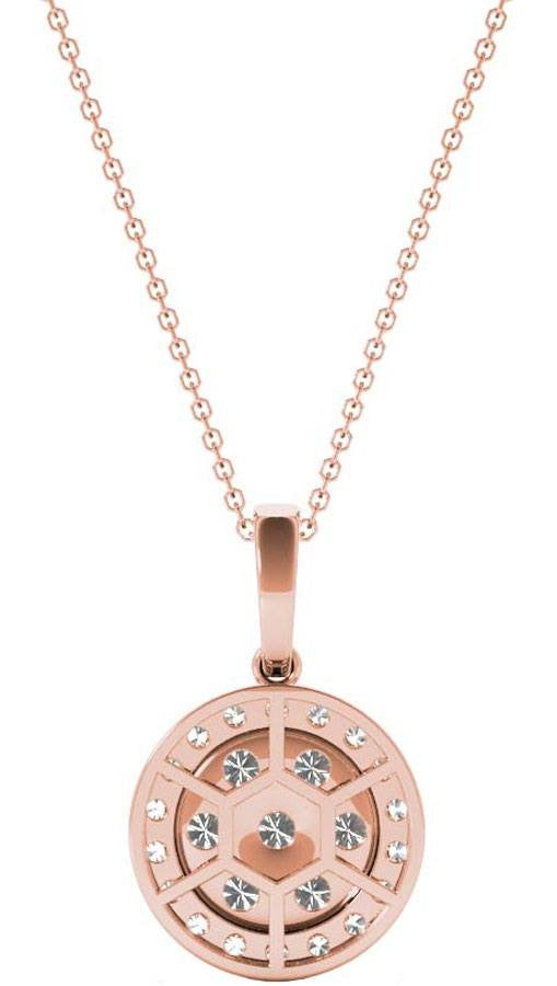 Diamond Round Pendant, .56 Carat on Solid 18k Rose Gold P20241R