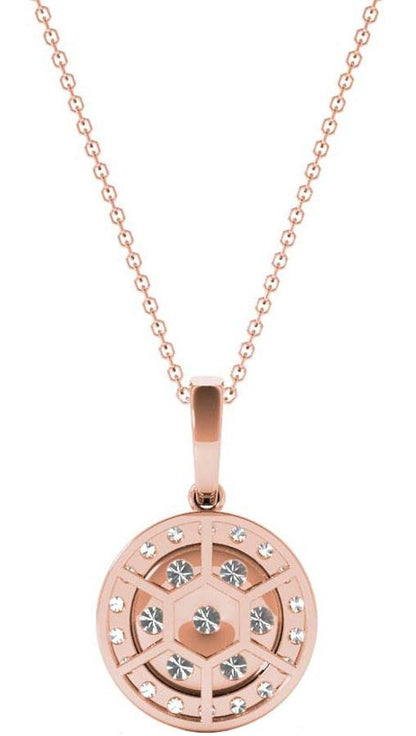 Diamond Round Pendant, .56 Carat on Solid 18k Rose Gold P20241R