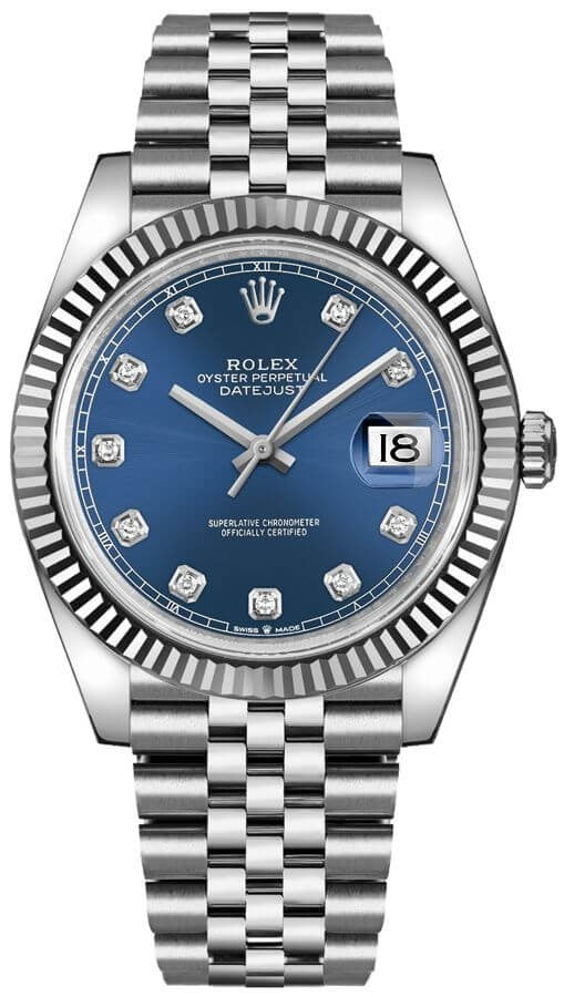 Rolex Datejust 41 Blue Diamond Dial Gold & Steel Watch 126334-0016