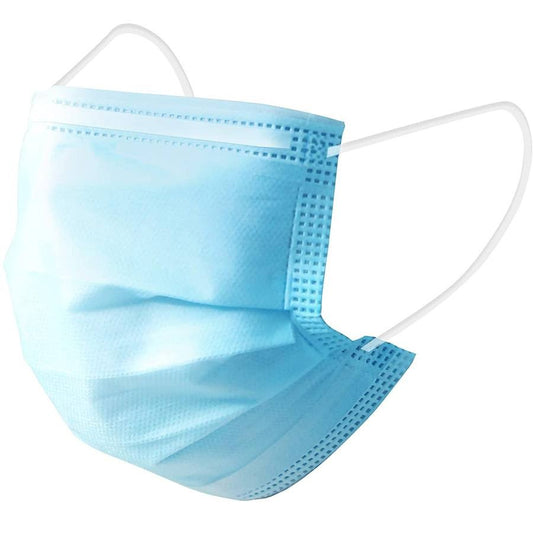 50 Pack of Disposable 3-Ply Breathable Face Masks with Elastic Earloops