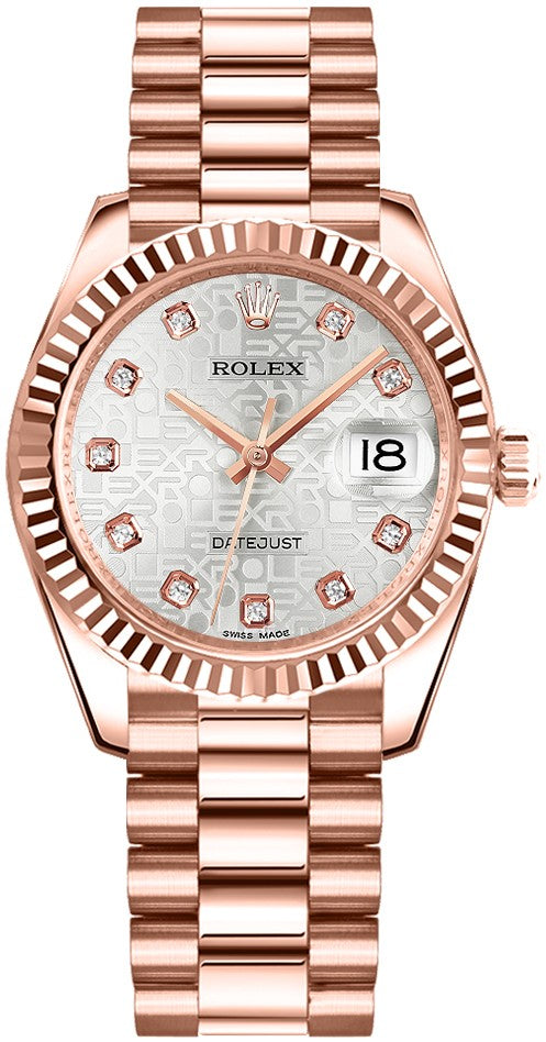 Rolex Datejust 31 Solid 18K Rose Gold Watch 178275-0001