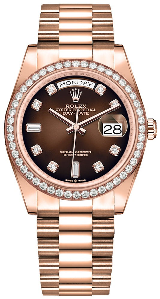Rolex Day-Date 36 Brown Ombre Dial Women's Watch 128345RBR-0040