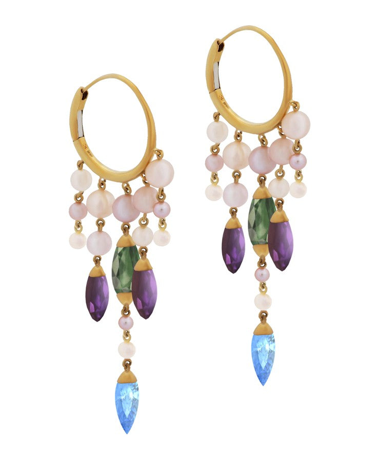 Mimi Milano 18k Yellow Gold Pearl Women's Earrings O107AP3-34