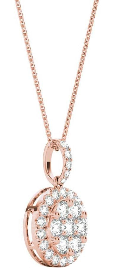 Diamond Round Pendant, .56 Carat on Solid 18k Rose Gold P20241R