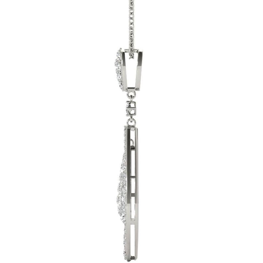 Diamond Pendant, 1.10 Carat on Solid 18k White Gold Women's Necklace P21967W