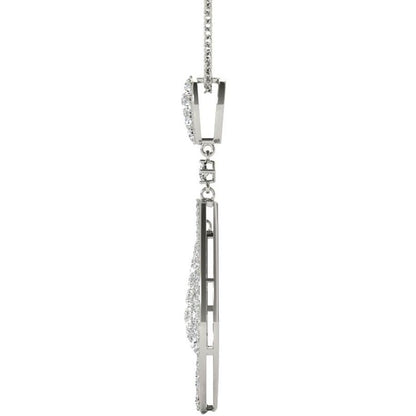 Diamond Pendant, 1.10 Carat on Solid 18k White Gold Women's Necklace P21967W