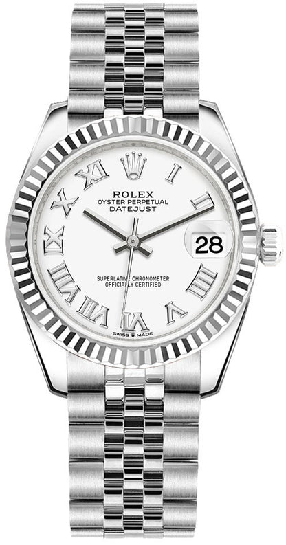 Rolex Datejust 31 White Roman Numeral Dial Women's Watch 278274-0010