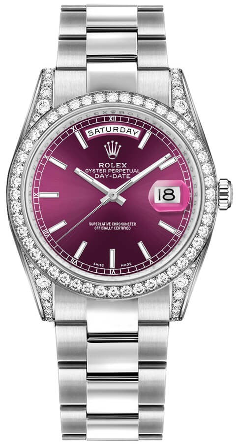 Rolex Day-Date 36 Oyster Bracelet White Gold Watch 118389-0126