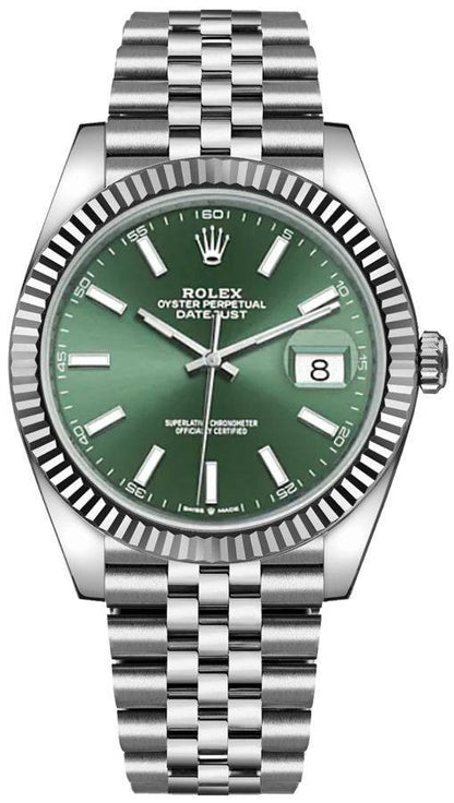 Rolex Datejust 41 Green Dial Jubilee Bracelet Men's Watch 126334-0028