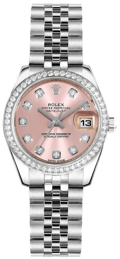 Rolex Lady-Datejust 26 Pink Dial Women's Watch 179384