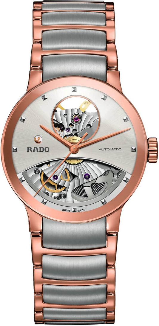 Rado Centrix Automatic Open Heart Silver Skeleton Dial Women's Watch R30248012