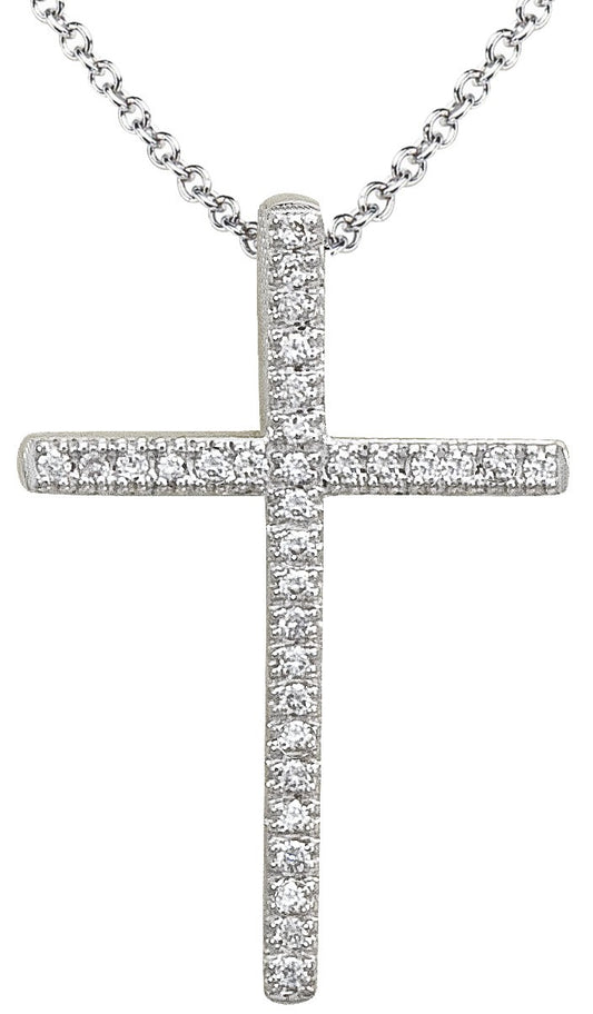 Diamond Pendant, .10 Carat Diamonds on 14K White Gold