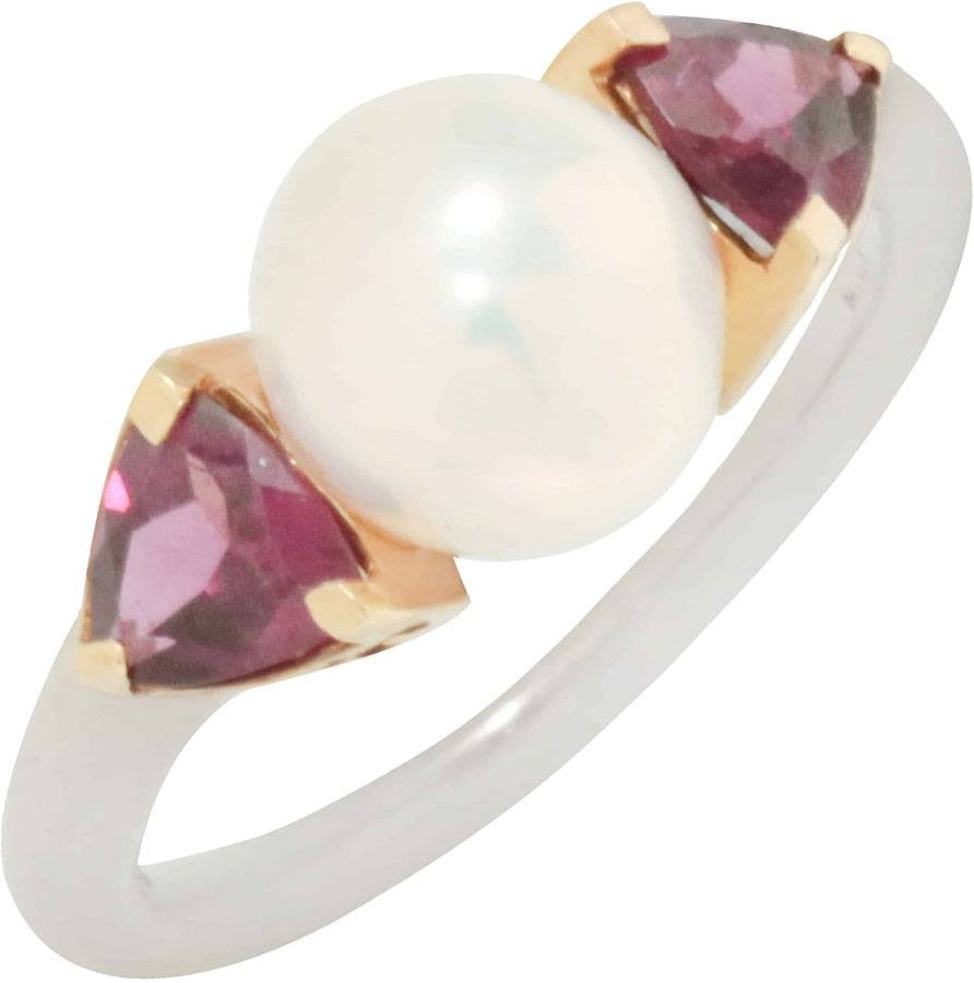 Mimi Milano 18k Yellow Gold Rodolite Pearl Ring A010C06-61