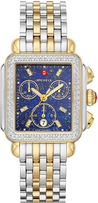 Michele Deco Blue Lapis Dial Diamonds Women's Watch MWW06A000790
