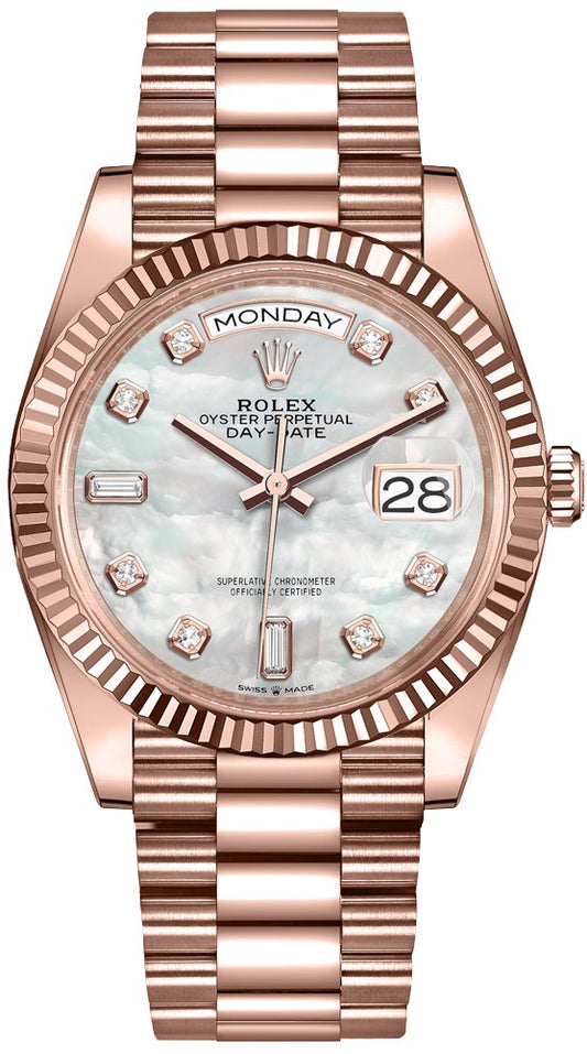 Rolex Day-Date 36 Mother of Pearl Dial Women's Watch 128235-0029