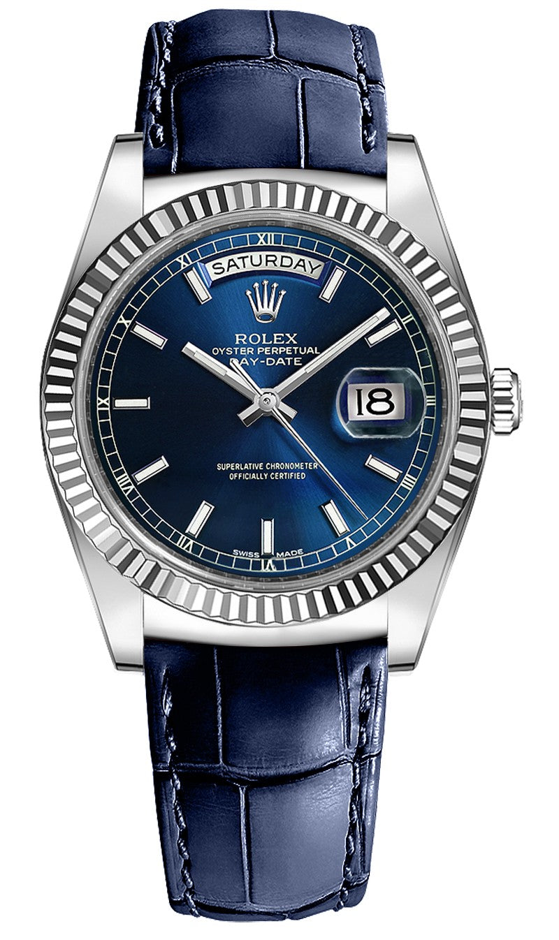 Rolex Day-Date 36 Blue Dial Watch 118139-0004