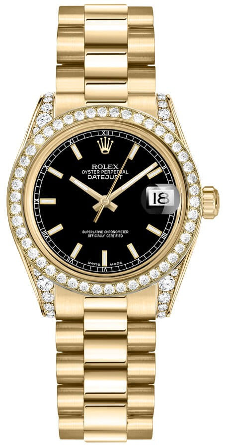Rolex Datejust 31 Black Dial Diamond Watch 178158-0067