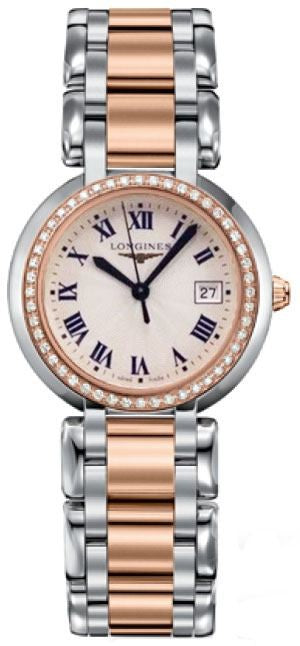 Longines PrimaLuna Rose Gold & Steel Diamond Women's Watch L8.112.5.79.6