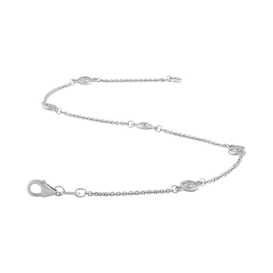 Diamond by the Yard Bracelet, 0.36 Carat on 14k White Gold