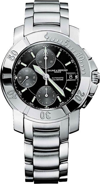 Baume & Mercier Capeland S Black Dial Chronograph Men's Watch 8112