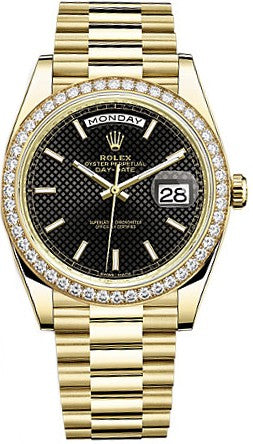 Rolex Day-Date 40 Black Dial Men's Gold Watch 228348RBR-0004