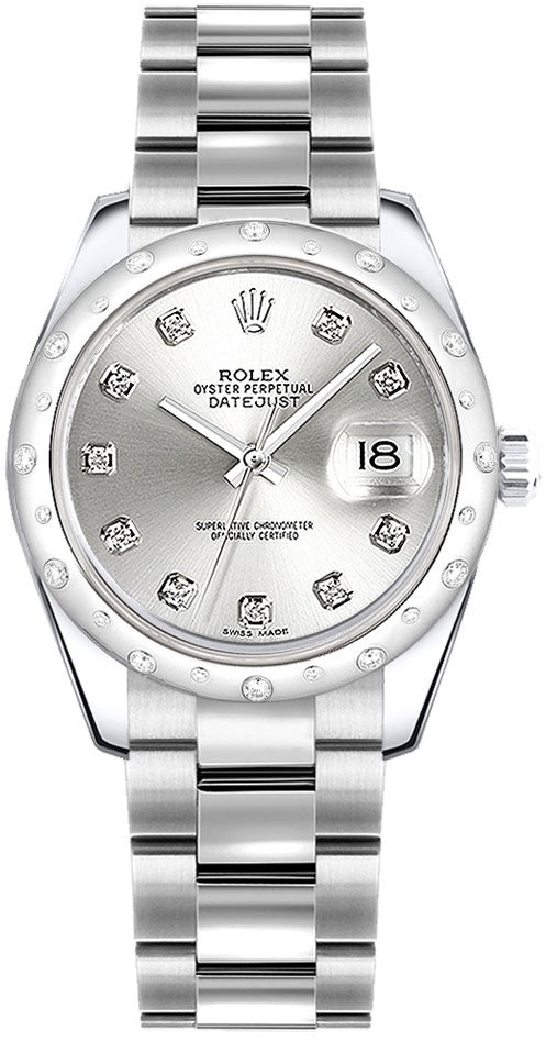 Rolex Datejust 31 Silver Diamond Watch 178344-0032