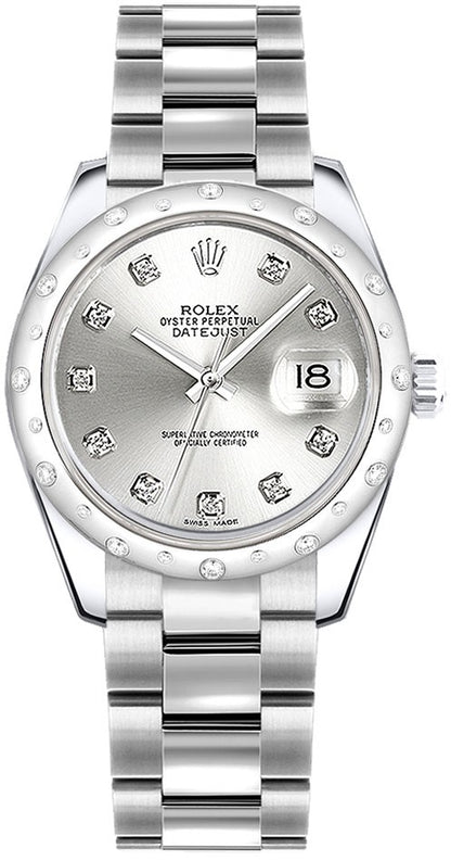 Rolex Datejust 31 Silver Diamond Watch 178344-0032