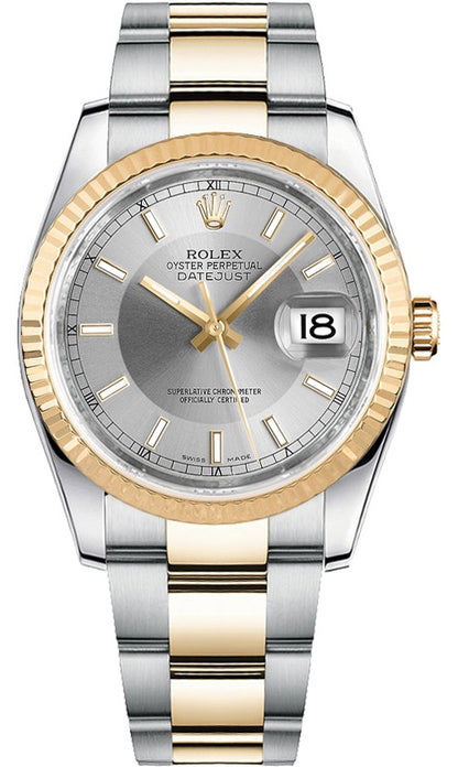 Rolex Datejust 36 Silver & Steel Dial Watch 116233