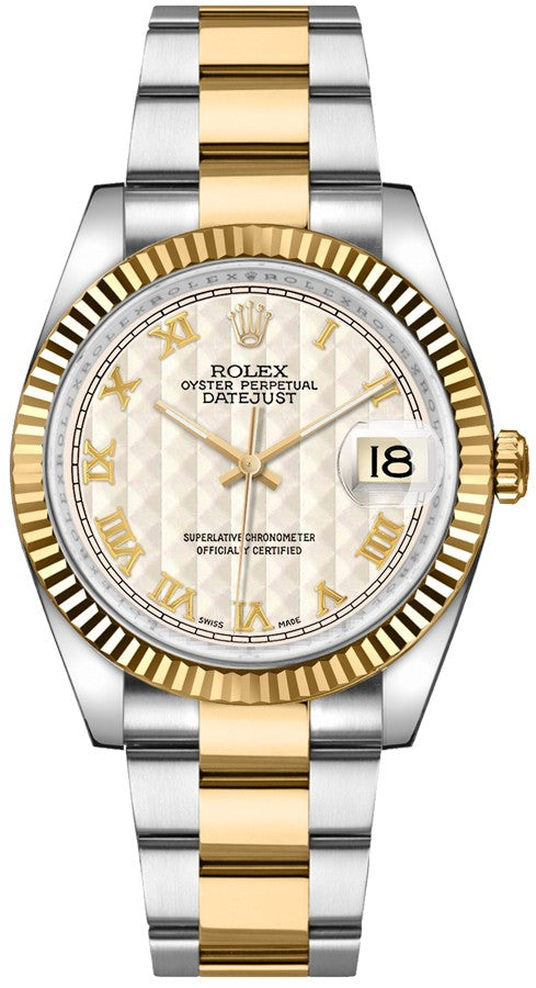 Rolex Datejust 36 Ivory Roman Numeral Dial Watch 116233