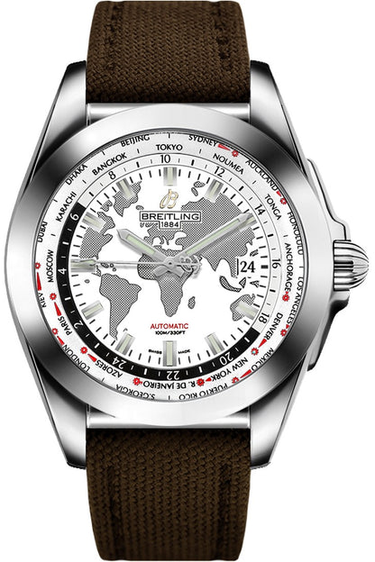 Breitling Galactic Unitime White Dial 44mm Men's Watch WB3510U0/A777-108W