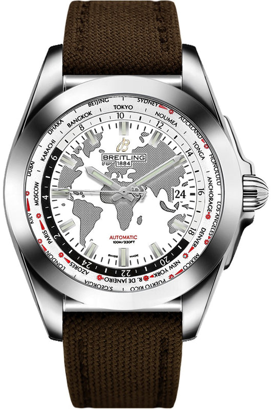 Breitling Galactic Unitime White Dial 44mm Men's Watch WB3510U0/A777-108W