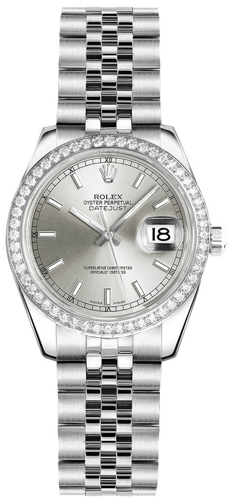 Rolex Lady-Datejust 26 Silver Dial Women's Watch 179384