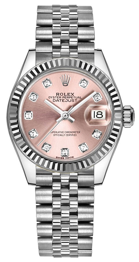 Rolex Lady-Datejust 28 Pink Diamond Dial Women's Watch 279174-0003