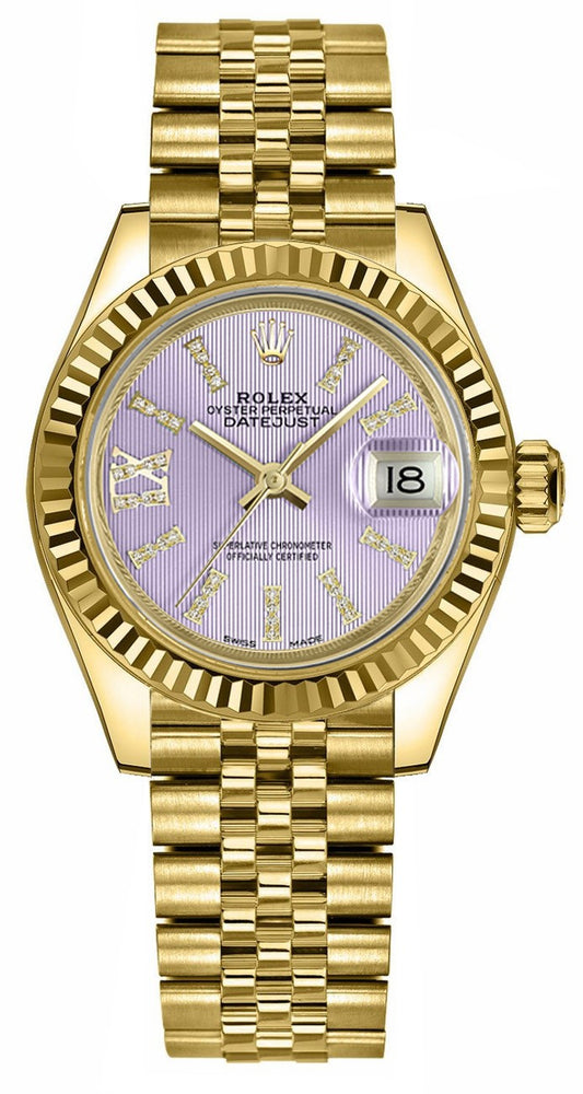 Rolex Lady-Datejust 28 Lilac Diamond Dial Women's Watch 279178-0012