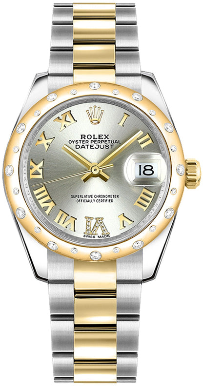 Rolex Datejust 31 Automatic Gold & Steel Diamond Women's Watch 178343
