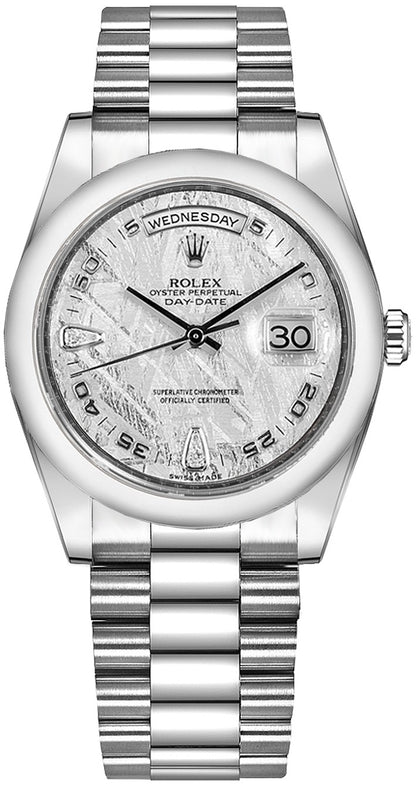 Rolex Day-Date 36 Domed Bezel Platinum Watch 118206