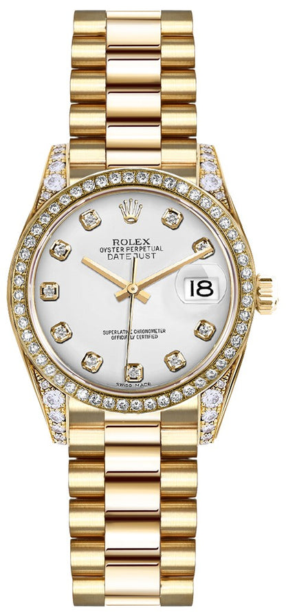 Rolex Lady-Datejust 26 18k Yellow Gold Diamonds Women's Watch 179158