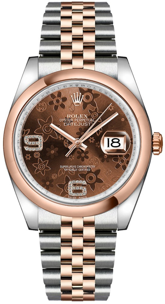 Rolex Datejust 36 Steel & Rose Gold Watch Women's 116201-0104