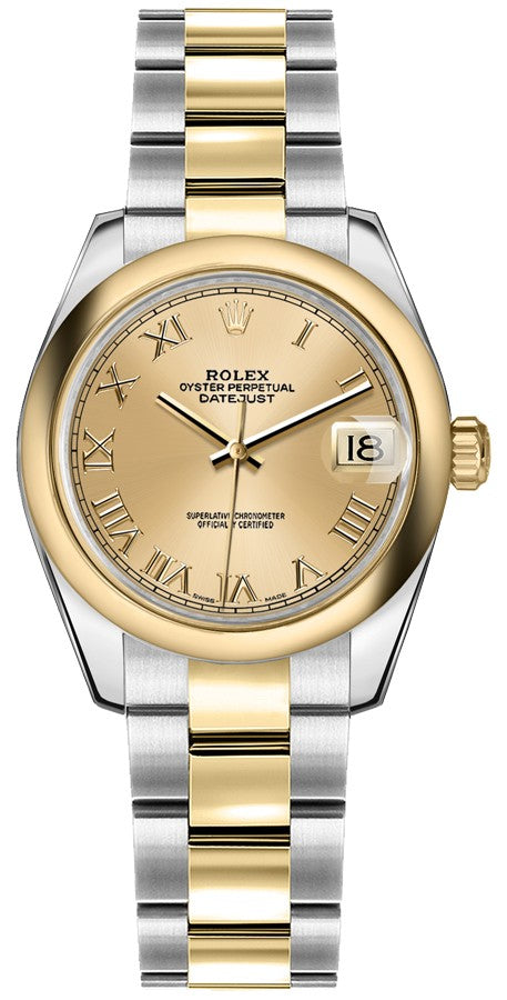 Rolex Datejust 31 Champagne Roman Numeral Dial Watch 178243-0072