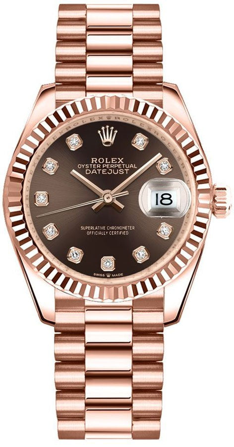 Rolex Datejust 31 Chocolate Diamond Dial Women's Watch 278275-0010