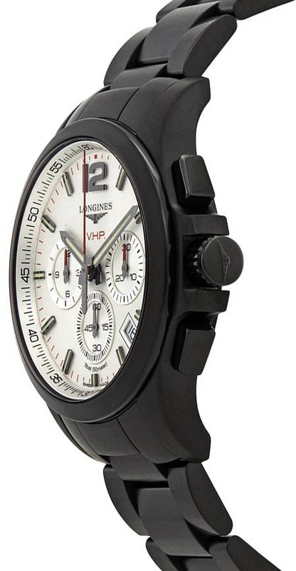 Longines Conquest V.H.P. Chronograph Black Steel Men's Watch L3.717.2.76.6