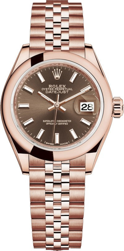 Rolex Lady-Datejust 28 Jubilee Bracelet Rose Gold Women's Watch 279165-0008