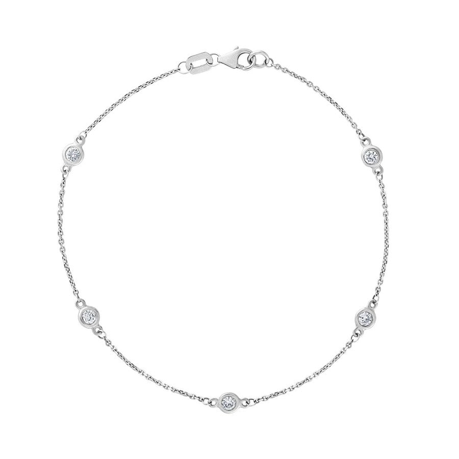 Diamond by the Yard Bracelet, 0.36 Carat on 14k White Gold