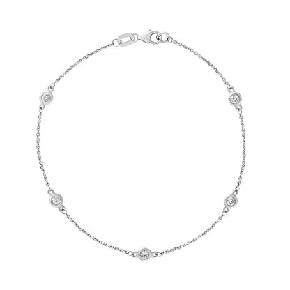Diamond by the Yard Bracelet, 0.36 Carat on 14k White Gold