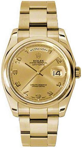 Rolex Day-Date 36 Gold Domed Bezel Watch 118208